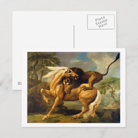 George Stubbs | A Lion Attacking a Horse, c.1762 ( Briefkaart (Voorkant / Achterkant)
