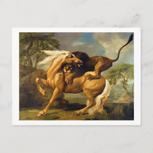 George Stubbs | A Lion Attacking a Horse, c.1762 ( Briefkaart (Voorkant)