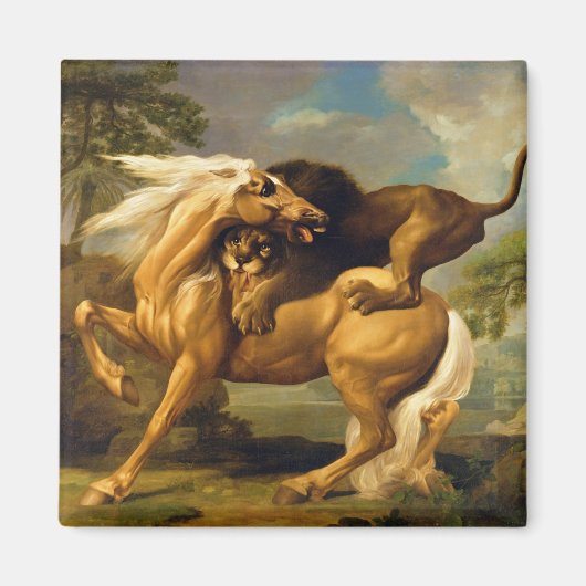 George Stubbs | A Lion Attacking a Horse, c.1762 ( Magneet (Voorkant)