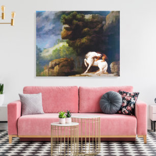 George Stubbs A Lion Attacking a Horse Canvas Afdruk