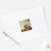 George Stubbs | Bay Malton met John Singleton Up, Vierkante Sticker (Envelop)