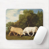 George Stubbs | Bulls Fighting, 1786 (olie op het Muismat (Met muis)
