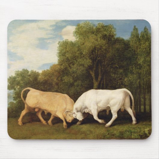 George Stubbs | Bulls Fighting, 1786 (olie op het Muismat (Voorkant)