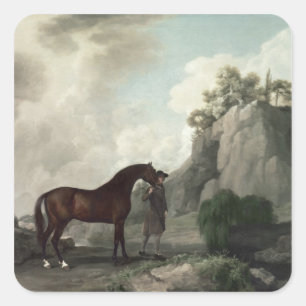 George Stubbs Cato's en Groom Vierkante Sticker