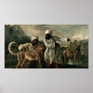 George Stubbs - Cheetah met twee Indiase dienaren Poster