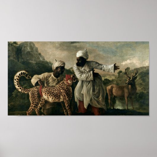 George Stubbs - Cheetah met twee Indiase dienaren Poster (Voorkant)