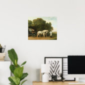 George Stubbs | Een faeton met een paar Cream Pon Poster (Thuiskantoor)