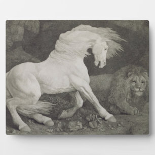George Stubbs Een paard aangedaan door een leeuw Fotoplaat
