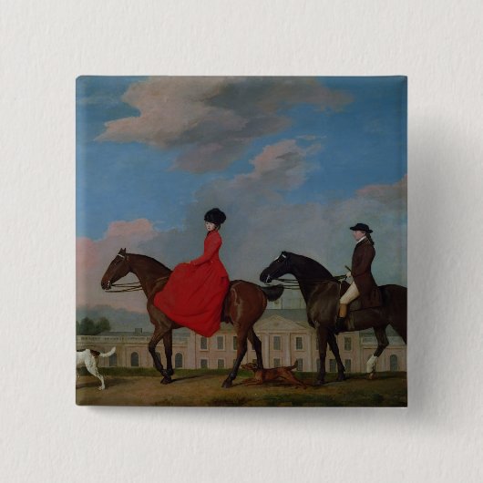 George Stubbs | John en Sophia Musters op  Vierkante Button 5,1 Cm (Voorkant)
