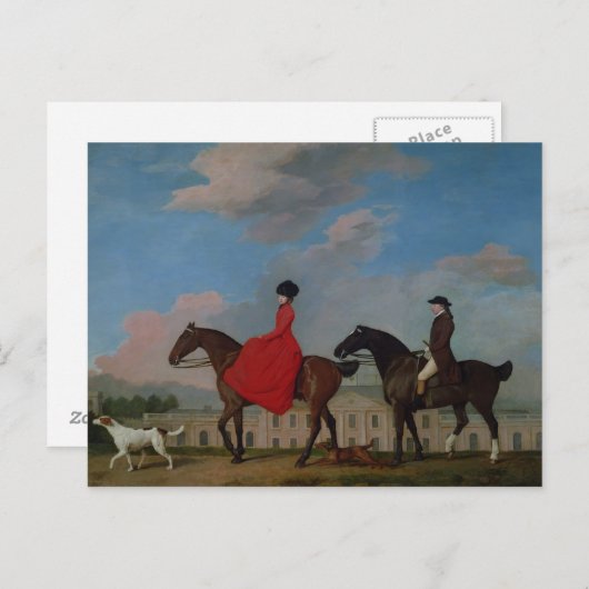 George Stubbs | John en Sophia Musters rijden op Briefkaart (Voorkant / Achterkant)