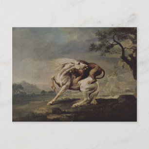 George Stubbs- Lion die een paard aanvalt Briefkaart