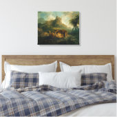 George Stubbs | Luipaarden in Play, c.1763-8 Canvas Afdruk (Insitu (Slaapkamer))