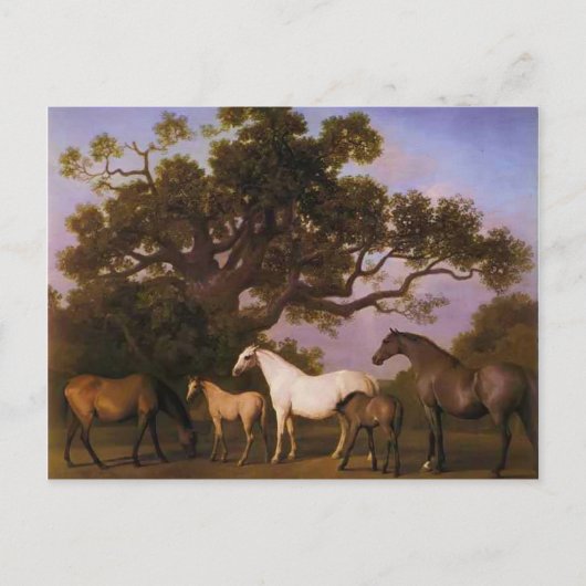 George Stubbs- Mares and Foals in een eikenboom Briefkaart (Voorkant)
