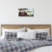 George Stubbs - Mares and Foals in the Landscape Canvas Afdruk (Insitu (Slaapkamer))