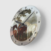 George Stubbs-Mares en Foals in een rivierlandscha Ronde Klok (Hoek)