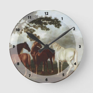 George Stubbs-Mares en Foals in een rivierlandscha Ronde Klok