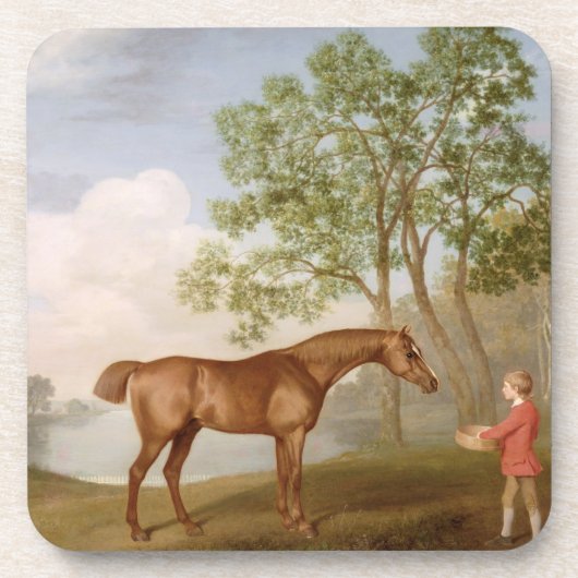 George Stubbs | Pompoen met een Stable-Lad, 1774 ( Drankjes Onderzetter (Voorkant)