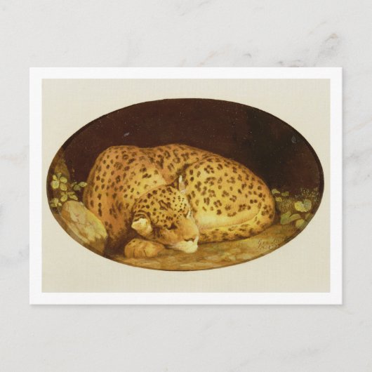 George Stubbs | Sleeping Leopard, 1777 (amel on Briefkaart (Voorkant)