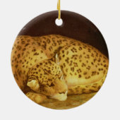 George Stubbs | Sleeping Leopard, 1777 (amel on Keramisch Ornament (Achterkant)