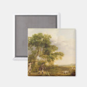 George Stubbs | Two Gentlemen Shooting (oil on can Magneet (Voorkant / Achterkant)