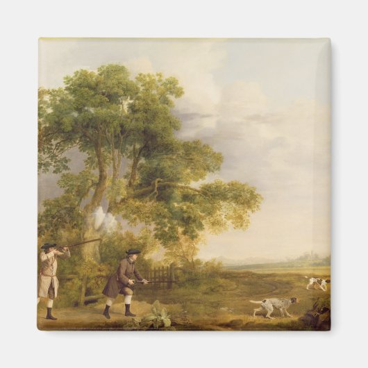 George Stubbs | Two Gentlemen Shooting (oil on can Magneet (Voorkant)