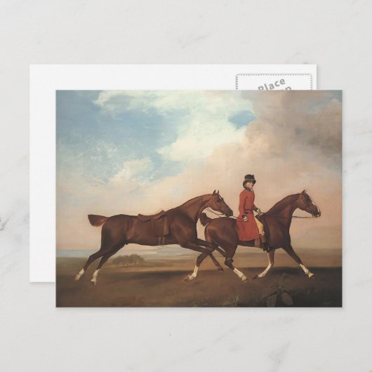 George Stubbs-William Anderson, twee zadelpaarden Briefkaart (Voorkant / Achterkant)