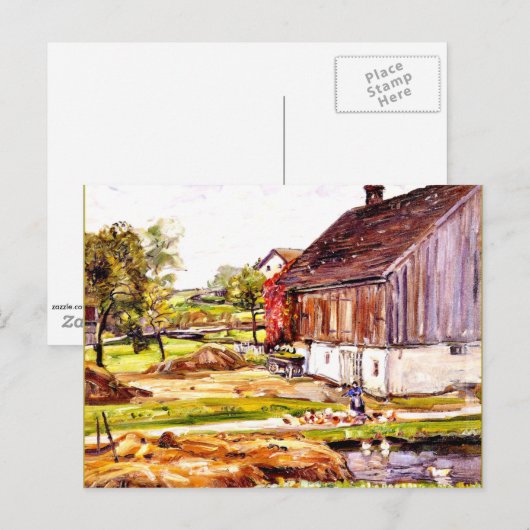 George Symons - Barnyard Scene Briefkaart (Voorkant / Achterkant)