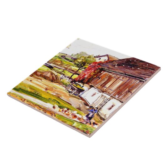 George Symons - Barnyard Scene Tegeltje (Zijkant)