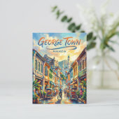 George Town Maleisië Briefkaart (Staand voorkant)