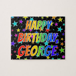 "GEORGE" Voornaam, geun "HAPPY BIRTHDAY" Legpuzzel