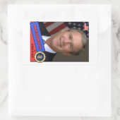 George W. Bush-honkbalkaart Rechthoekige Sticker (Tas)