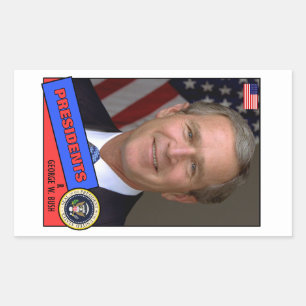 George W. Bush-honkbalkaart Rechthoekige Sticker