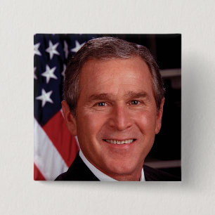 George W Bush Pinback knoop Vierkante Button 5,1 Cm