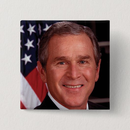 George W Bush Vierkante Button 5,1 Cm (Voorkant)