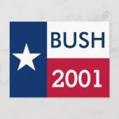 George W Struik 2001 Texas Flag Briefkaart (Voorkant)