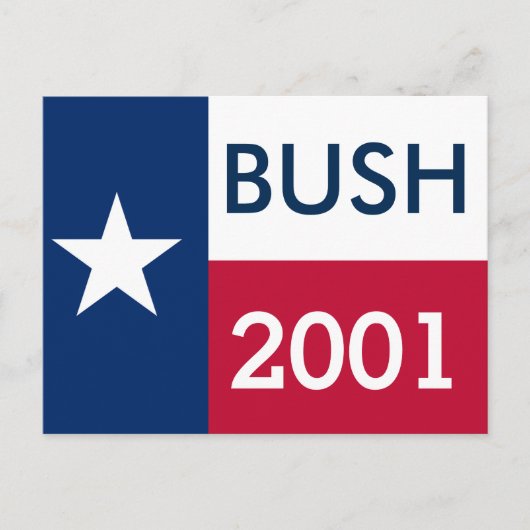 George W Struik 2001 Texas Flag Briefkaart (Voorkant)