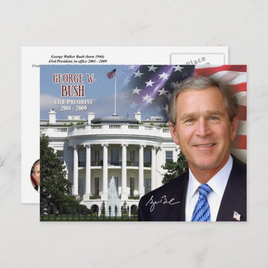 George W. Struik - 43e President van de VS Briefkaart (Voorkant / Achterkant)