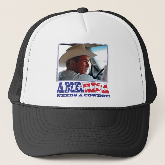George W Struik - Amerika heeft een Cowboy nodig Trucker Pet (Voorkant)
