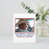 George W Struik in Cowboy Pet Briefkaart (Staand voorkant)