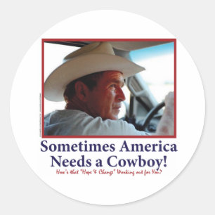 George W Struik in Cowboy Pet Ronde Sticker