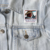 George W Struik in Cowboy Pet Vierkante Button 5,1 Cm (In situ)