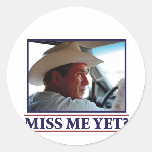 George W Struik Miss me toch? Ronde Sticker (Voorkant)