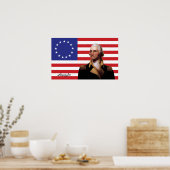 George Washington & 13-Star Amerikaanse vlag Poster (Keuken)