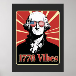 George Washington 1776 Sfeer Patriottische Zonnebr Poster