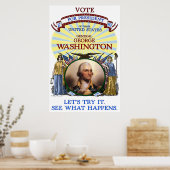 George Washington 1789 VerkiezingsPoster (Wit) Poster (Keuken)