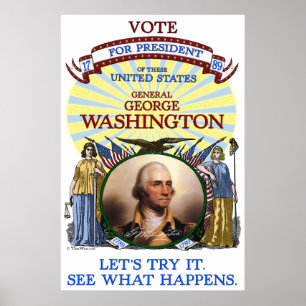 George Washington 1789 VerkiezingsPoster (Wit) Poster