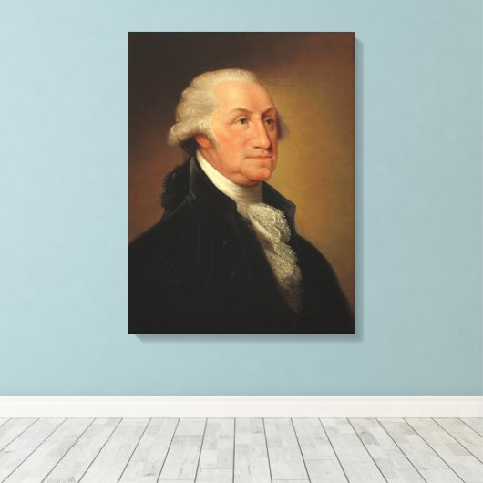George Washington, 1796, ingediend door Edward Sav Canvas Afdruk (Insitu (Houten vloer))