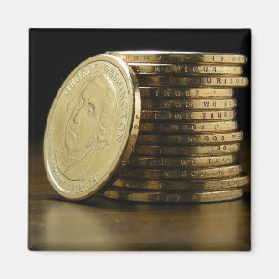 George Washington $1 Presidentiële Munten Stapel Magneet