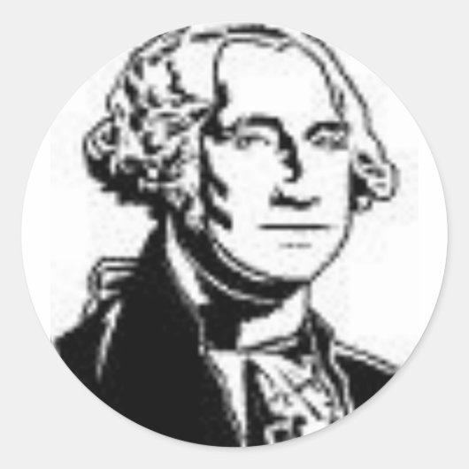 George Washington 1 Ronde Sticker (Voorkant)