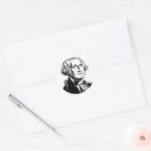 George Washington 1 Ronde Sticker (Envelop)